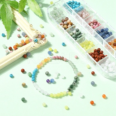 DIY Round Natural & Synthetic Gemstone Beads Stretch Bracelets Kits DIY-YW0011-65-1
