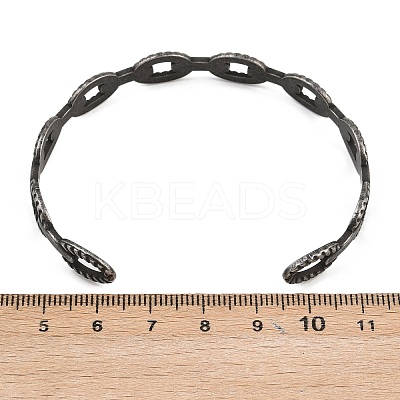 316 Surgical Stainless Steel Oval Link Chain Cuff Bangles BJEW-C125-03AS-1