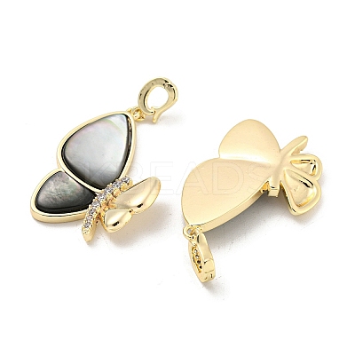 Brass Micro Pave Clear Cubic Zirconia Pendants KK-L211-019G-03-1