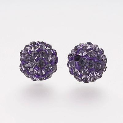 Polymer Clay Rhinestone Beads RB-K050-8mm-C20-1