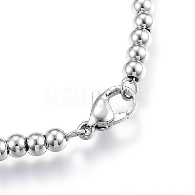 Tarnish Resistant 304 Stainless Steel Beaded Bracelets BJEW-G544-34P-1