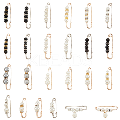 Wholesale Imitation Pearl Safety Pin Brooches 