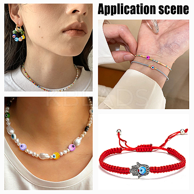 240Pcs 6 Colors Handmade Evil Eye Lampwork Round Bead LAMP-NB0001-76A-1