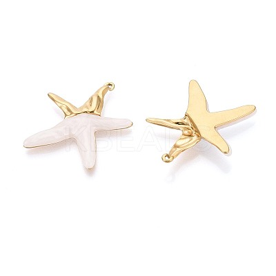 304 Stainless Steel and Resin Pendants STAS-T068-95G-1