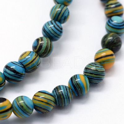 Synthetic Malachite Beads Strands G-I199-32-4mm-E-1