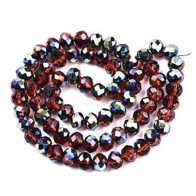 Electroplate Transparent Glass Beads Strands X-EGLA-A034-T8mm-Q18-1