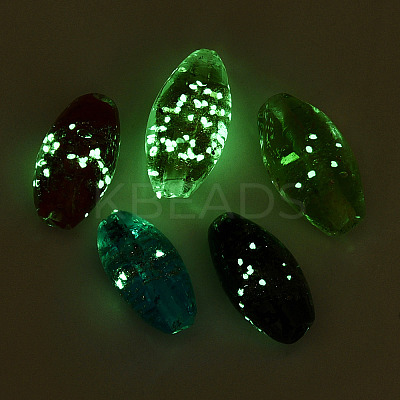 Luminous Handmade Gold Sand Lampwork Beads FOIL-T006-01-1