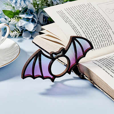 Wooden Thumb Bookmark AJEW-WH0270-398-1