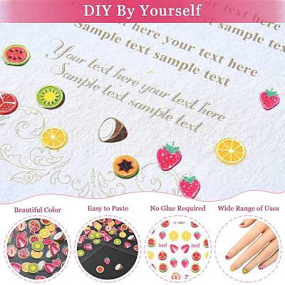 60Pcs Fruits Theme Paper Nail Art Stickers AJEW-CJC0018-05A-1