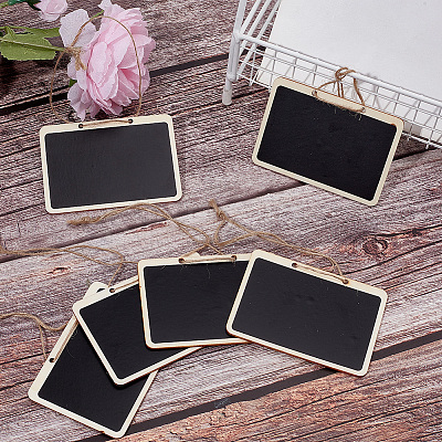 10Pcs Mini Wooden Hanging Chalkboard HJEW-DR0001-04-1
