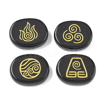 4Pcs 4 Styles Natural Obsidian Display Decorations G-F786-02B-07-1