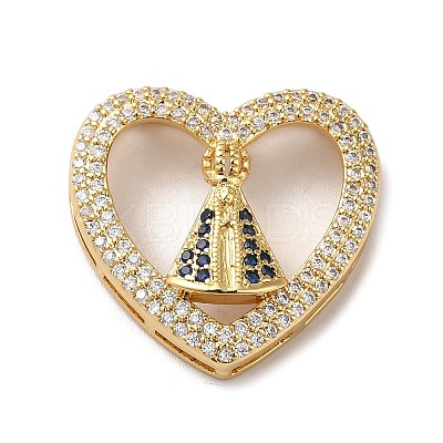Eco-Friendly Rack Plating Brass Micro Pave Cubic Zirconia Slider Charms LS-KK-F853-33G-1
