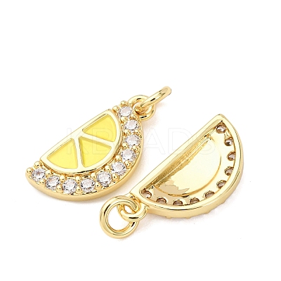 Brass Micro Pave Cubic Zirconia Charms KK-D019-26G-1
