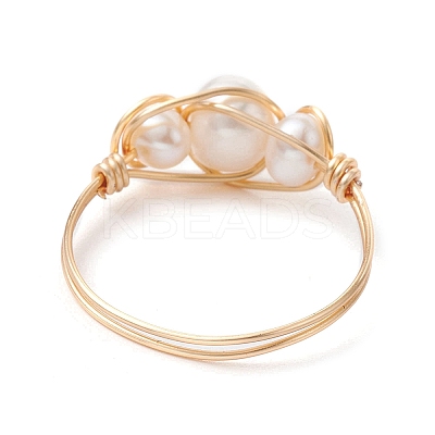 Natural Pearl Finger Rings RJEW-JR00604-01-1
