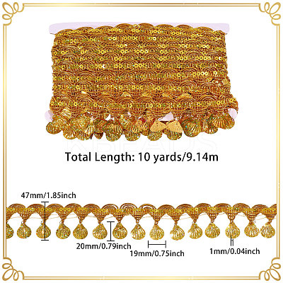Polyester Metallic Thread Lace Tassel Ribbons OCOR-WH0108-42A-1