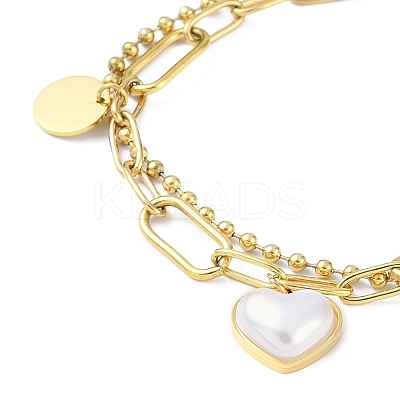 Ion Plating(IP) 304 Stainless Steel Double Layered Bracelets for Women BJEW-K254-16G-1