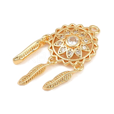 Brass Micro Pave Cubic Zirconia Pendants KK-F906-19G-1