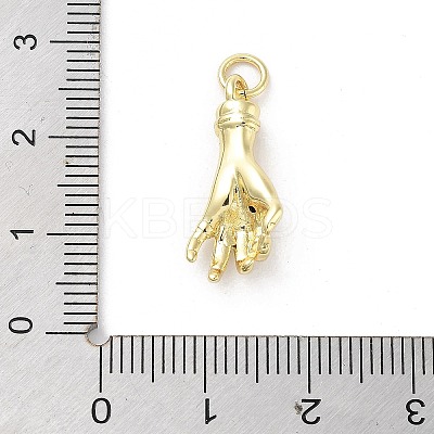 Rack Plating Palm Brass Micro Pave Cubic Zirconia Pendants KK-E102-18G-01-1