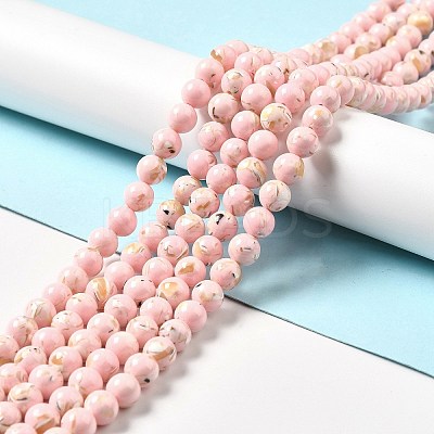 Synthetic Turquoise and Sea Shell Assembled Beads Strands G-D482-01A-06-1