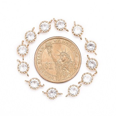 Flower Brass Micro Pave Cubic Zirconia Links ZIRC-L054-09KCG-NR-1