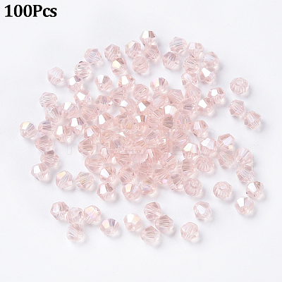 100Pcs Transparent Electroplate Glass Beads EGLA-YW0001-73B-1