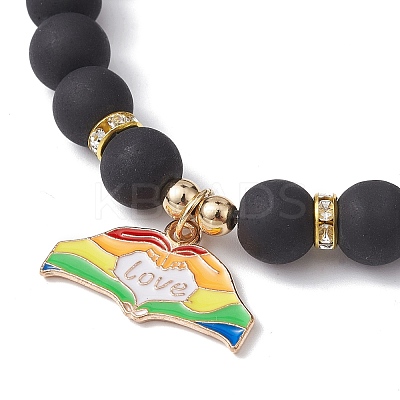 2Pcs 2 Style Synthetic Hematite & Glass Round Beaded Stretch Bracelets Set BJEW-JB10050-01-1
