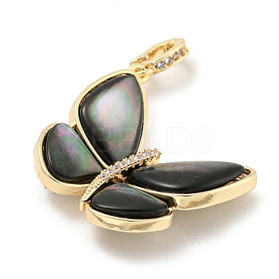 Brass Micro Pave Clear Cubic Zirconia Pendants KK-L211-020G-01-1