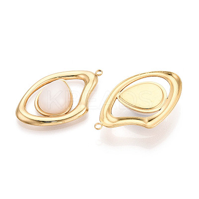 304 Stainless Steel and Glass Pendants STAS-T071-03B-G-1