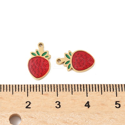 304 Stainless Steel Enamel Charms STAS-R168-02I-G-1