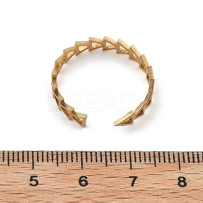 Triangle 304 Stainless Steel Open Cuff Ring for Women RJEW-M049-01G-04-1