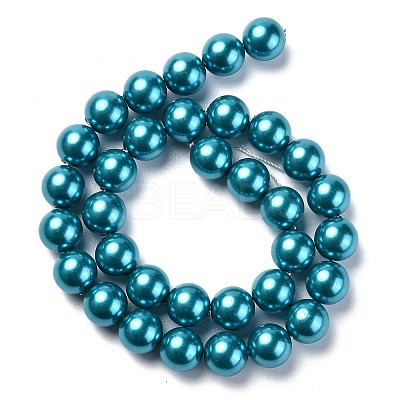 Eco-Friendly Dyed Glass Pearl Round Beads Strands HY-A002-12mm-RB073N-1