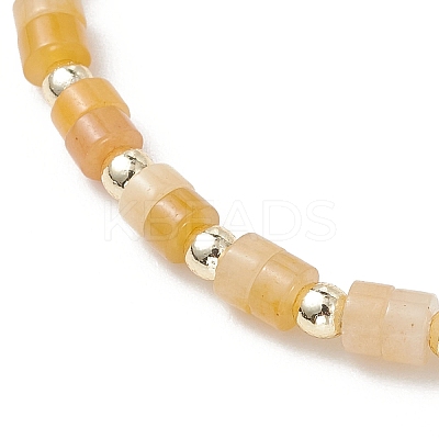 Flat Round Natural Yellow Aventurine Beads Braided Bead Bracelets BJEW-JB13247-03-1