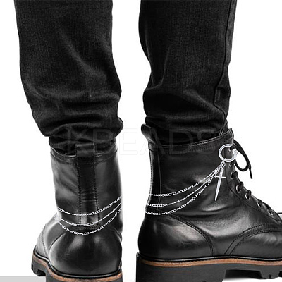 4Pcs 2 Styles Brass Chain Boot Strap Chains HJEW-DR00219-1