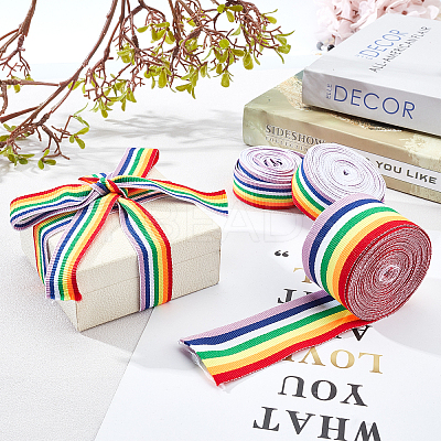 Stripe Double Face Rainbow Ribbon OCOR-FG0001-06-1