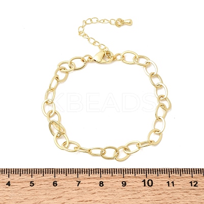 Brass Cable Chain Bracelets for Women BJEW-F531-07G-1