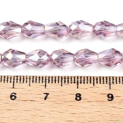 Transparent Electroplate Glass Beads Strands EGLA-N013-T6mm-B02-1
