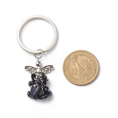 Natural Gemstone Angel Pendant Keychain KEYC-JKC00382-1