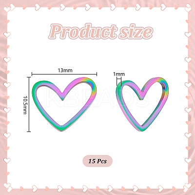 15Pcs 201 Stainless Steel Linking Rings STAS-UN0056-87-1