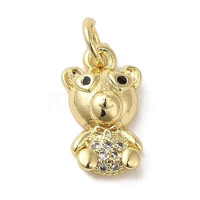 Brass Micro Pave Clear Cubic Zirconia Pendants KK-R162-004C-G-1