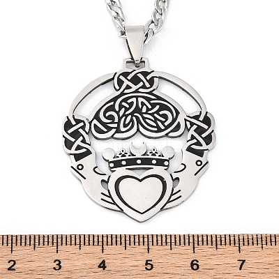 201 Stainless Steel Pendant Necklaces LS-NJEW-C066-12P-1