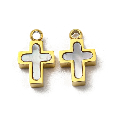 304 Stainless Steel Shell Charms STAS-L022-014G-1