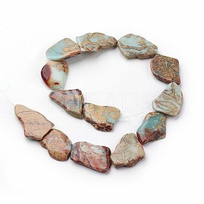 Natural Aqua Terra Jasper Beads Strands G-D857-02-1