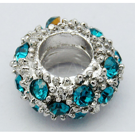 Alloy Rhinestone European Beads X-CPDL-H998-13-1