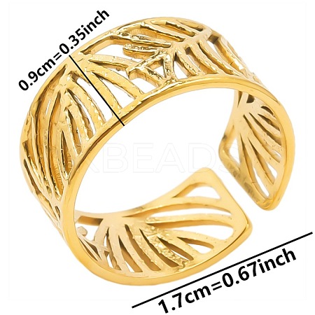 Minimalist Geometric Stainless Steel Open Cuff Ring for Unisex FF1991-2-1
