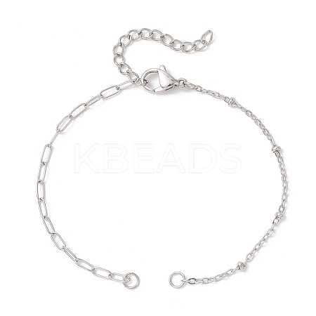 304 Stainless Steel Cable Chain Satellite Chain Bracelet Making AJEW-JB01515-01-1