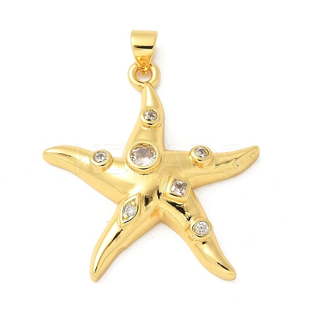 Brass Micro Pave Cubic Zirconia Pendants KK-U053-22G-1