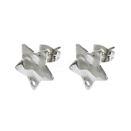 Non-Tarnish 304 Stainless Steel Stud Earring Findings STAS-L024-003P-09-1