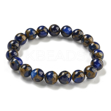 Round Synthetic Gold Clinquant Stone Stretch Bracekets G-P549-02A-02-1
