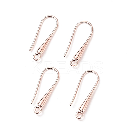 Eco-Friendly Brass Earring Hooks Findings KK-M157-03RG-NR-1