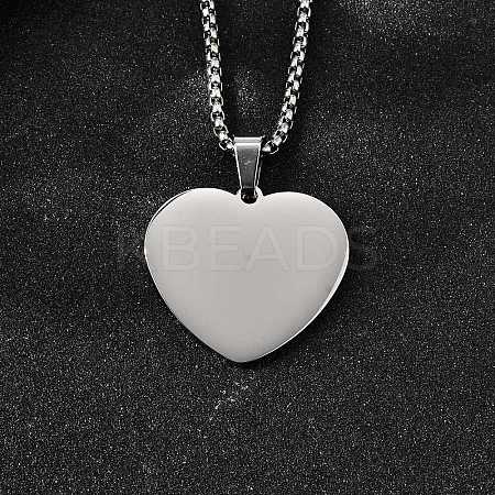 304 Stainless Steel Blank Pendant Necklaces NJEW-P329-04B-P-1